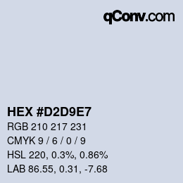 カラーコード: HEX #D2D9E7 | qconv.com