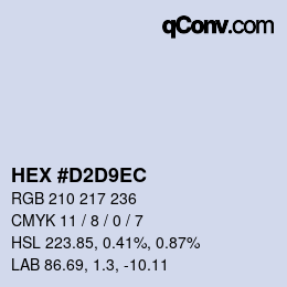 Color code: HEX #D2D9EC | qconv.com