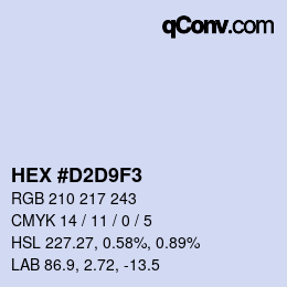 Color code: HEX #D2D9F3 | qconv.com