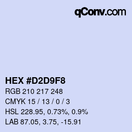 カラーコード: HEX #D2D9F8 | qconv.com