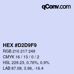 Color code: HEX #D2D9F9 | qconv.com