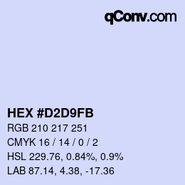 カラーコード: HEX #D2D9FB | qconv.com