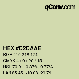 Color code: HEX #D2DAAE | qconv.com