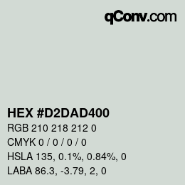 カラーコード: HEX #D2DAD400 | qconv.com