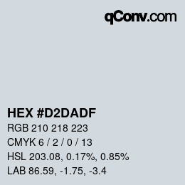 Color code: HEX #D2DADF | qconv.com