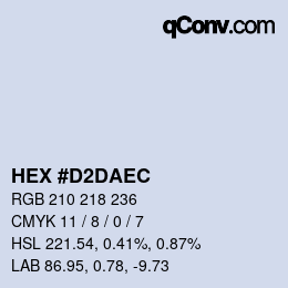 Color code: HEX #D2DAEC | qconv.com