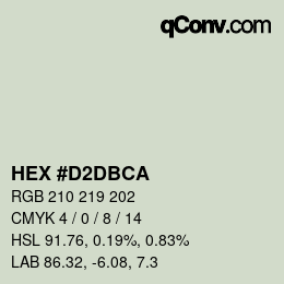 Color code: HEX #D2DBCA | qconv.com