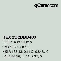 Color code: HEX #D2DBD400 | qconv.com