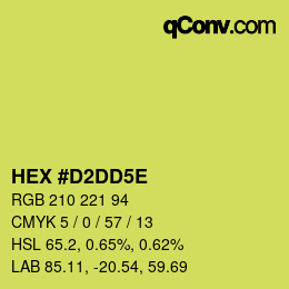 カラーコード: HEX #D2DD5E | qconv.com