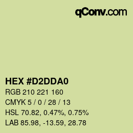 Color code: HEX #D2DDA0 | qconv.com