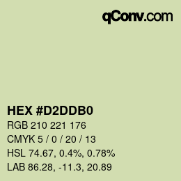 カラーコード: HEX #D2DDB0 | qconv.com