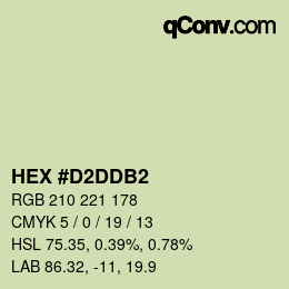 颜色代码: HEX #D2DDB2 | qconv.com