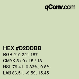 Código de color: HEX #D2DDBB | qconv.com