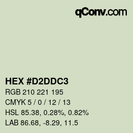 Color code: HEX #D2DDC3 | qconv.com