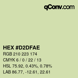Color code: HEX #D2DFAE | qconv.com