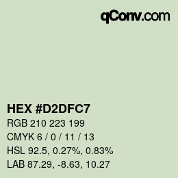 Farbcode: HEX #D2DFC7 | qconv.com