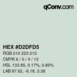 Color code: HEX #D2DFD5 | qconv.com