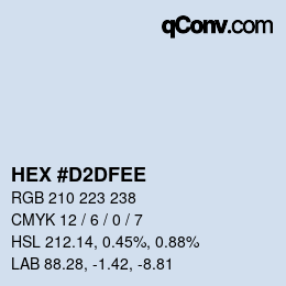 カラーコード: HEX #D2DFEE | qconv.com