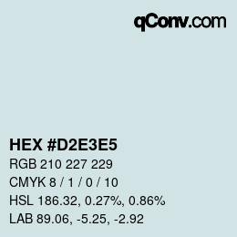 Color code: HEX #D2E3E5 | qconv.com