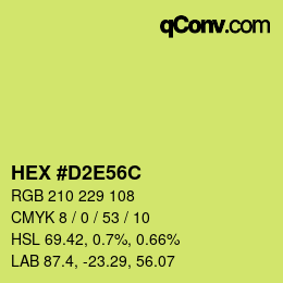 Color code: HEX #D2E56C | qconv.com