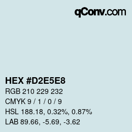 Color code: HEX #D2E5E8 | qconv.com