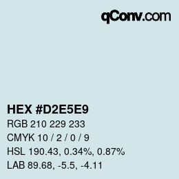 Color code: HEX #D2E5E9 | qconv.com