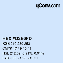 Color code: HEX #D2E6FD | qconv.com