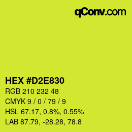 カラーコード: HEX #D2E830 | qconv.com