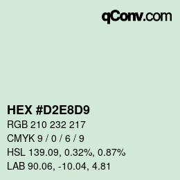 Color code: HEX #D2E8D9 | qconv.com