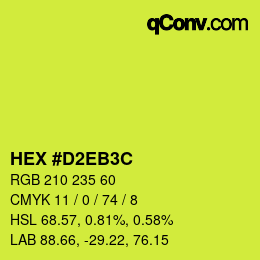 Color code: HEX #D2EB3C | qconv.com