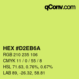 Color code: HEX #D2EB6A | qconv.com