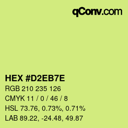 Farbcode: HEX #D2EB7E | qconv.com