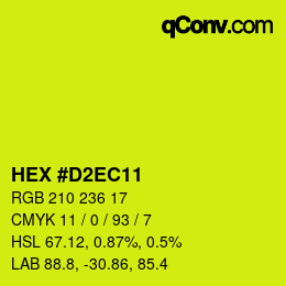 Color code: HEX #D2EC11 | qconv.com