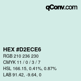 Color code: HEX #D2ECE6 | qconv.com