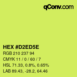 カラーコード: HEX #D2ED5E | qconv.com