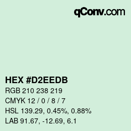 Color code: HEX #D2EEDB | qconv.com