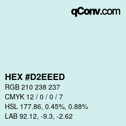 Código de color: HEX #D2EEED | qconv.com