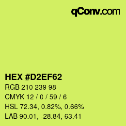 颜色代码: HEX #D2EF62 | qconv.com
