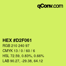 Código de color: HEX #D2F061 | qconv.com