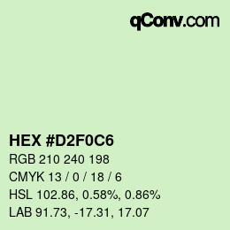 Color code: HEX #D2F0C6 | qconv.com