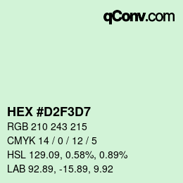 Color code: HEX #D2F3D7 | qconv.com