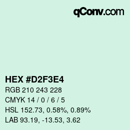 Color code: HEX #D2F3E4 | qconv.com