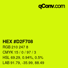 颜色代码: HEX #D2F708 | qconv.com