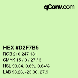 Color code: HEX #D2F7B5 | qconv.com