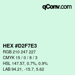 Color code: HEX #D2F7E3 | qconv.com