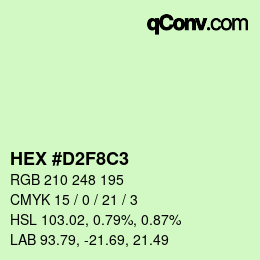 Color code: HEX #D2F8C3 | qconv.com