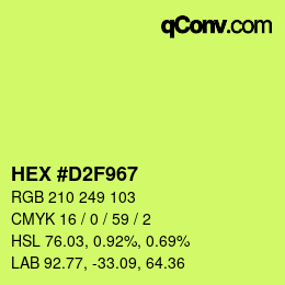颜色代码: HEX #D2F967 | qconv.com