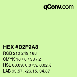 Color code: HEX #D2F9A8 | qconv.com