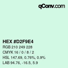 Color code: HEX #D2F9E4 | qconv.com