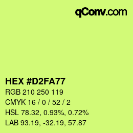 カラーコード: HEX #D2FA77 | qconv.com